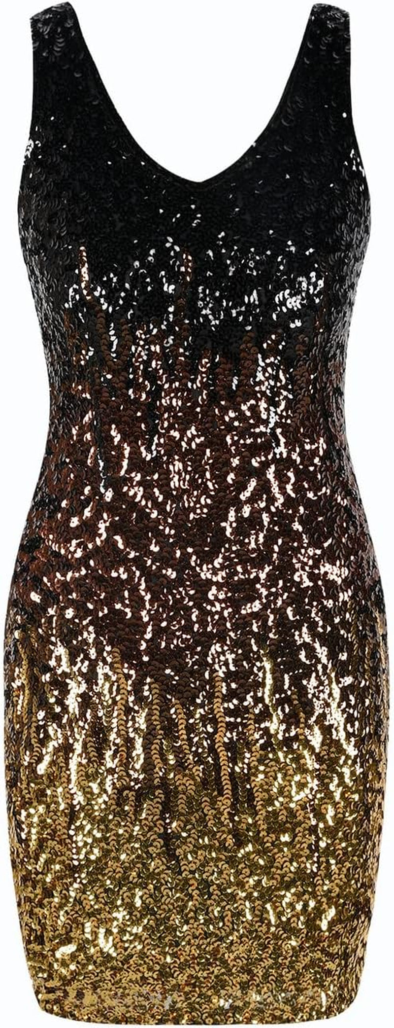 Women'S Sexy Deep V Neck Sequin Glitter Bodycon Stretchy Mini Party Dress