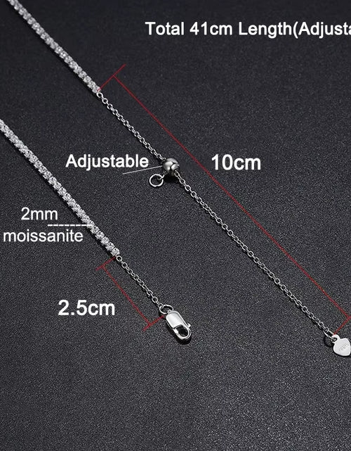 Load image into Gallery viewer, 2Mm Moissanite Tennis Necklace for Women S925 Silver Plated 18K Gold Sparking Rhinestone Choker Chain Wedding Jewelry Adjustable
