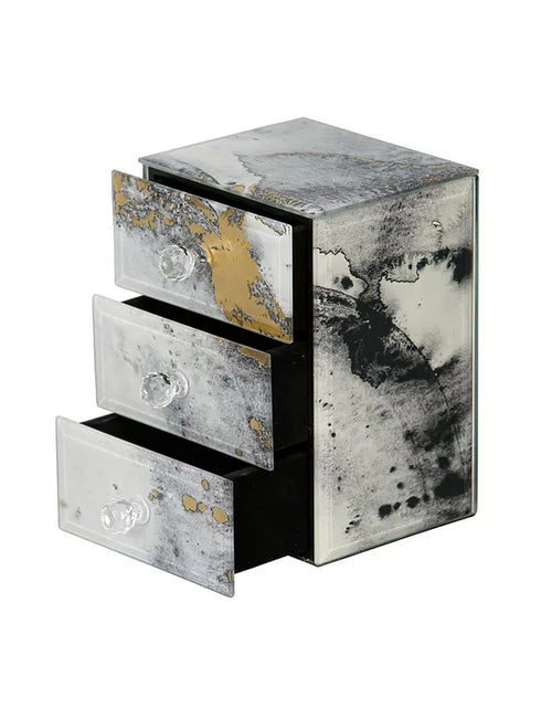 Load image into Gallery viewer, Mele Co. Maura Marbled Glass Jewelry Box with Gold Accents
