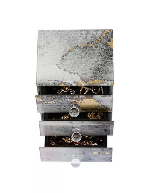 Load image into Gallery viewer, Mele Co. Maura Marbled Glass Jewelry Box with Gold Accents
