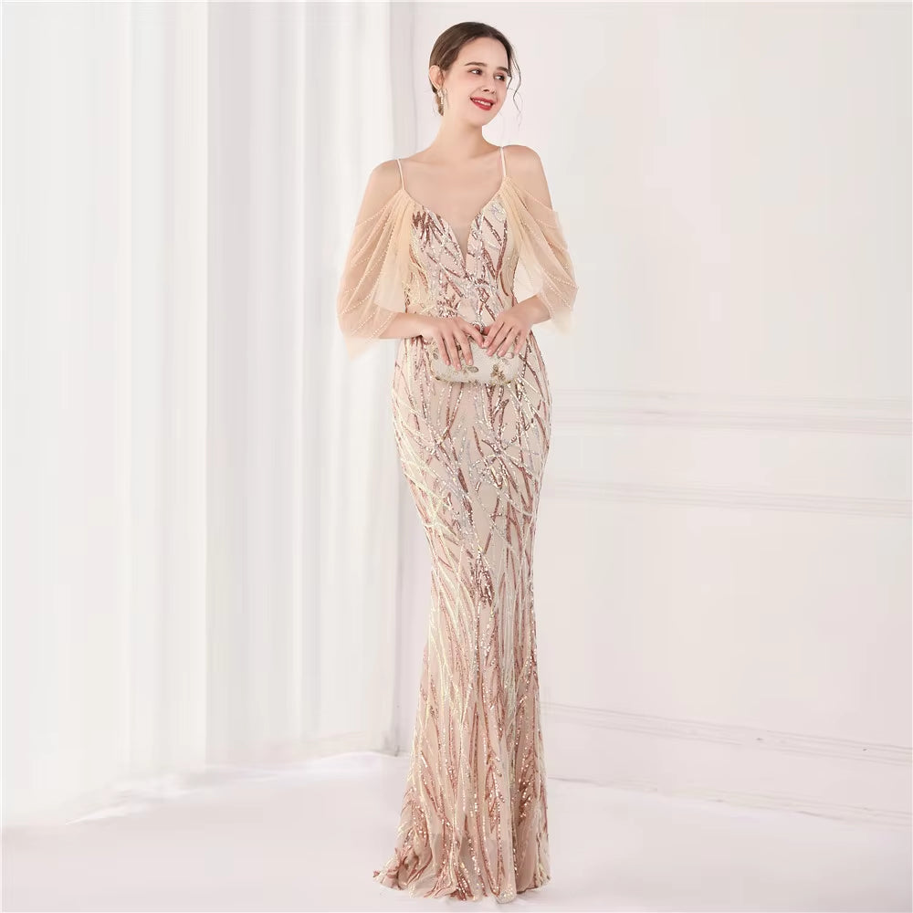 ElegantEvening Dress Women Sequin Dress Maxi Dress 