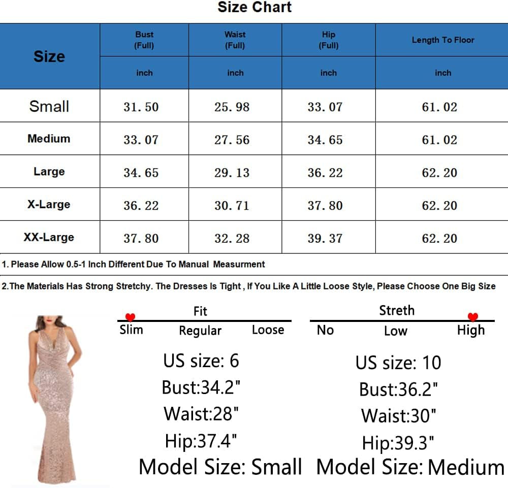 Women Wedding Sequin Dress V-Neck Sleeveless Dress Mermaid Maxi Long Dress Formal Evening Prom Gowns