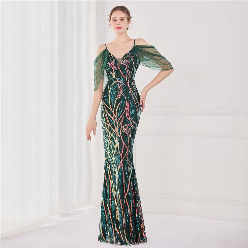 ElegantEvening Dress Women Sequin Dress Maxi Dress 