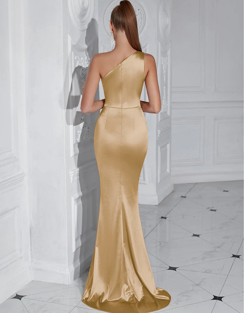 Load image into Gallery viewer, Elegant One-Shoulder Sleeveless Maxi Dress – Sexy Draped Celebrity Party Dress for Women
