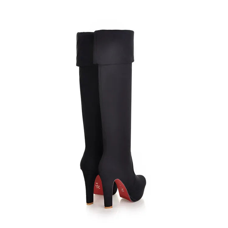 Step into Elegance: Winter Over-The-Knee High-Heel Platform Boots