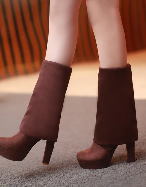 Load image into Gallery viewer, Step into Elegance: Winter Over-The-Knee High-Heel Platform Boots
