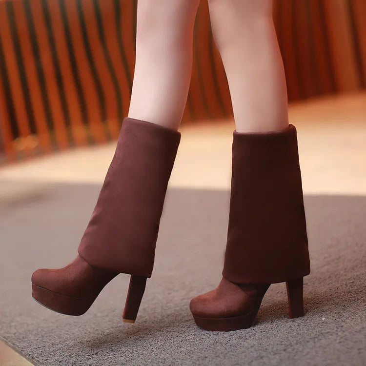 Step into Elegance: Winter Over-The-Knee High-Heel Platform Boots