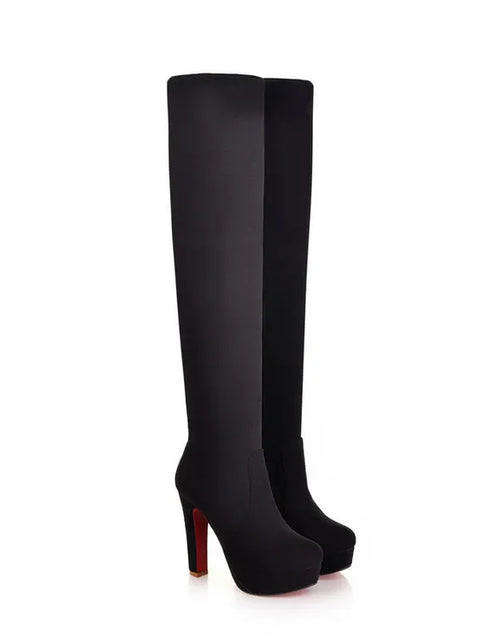 Load image into Gallery viewer, Step into Elegance: Winter Over-The-Knee High-Heel Platform Boots
