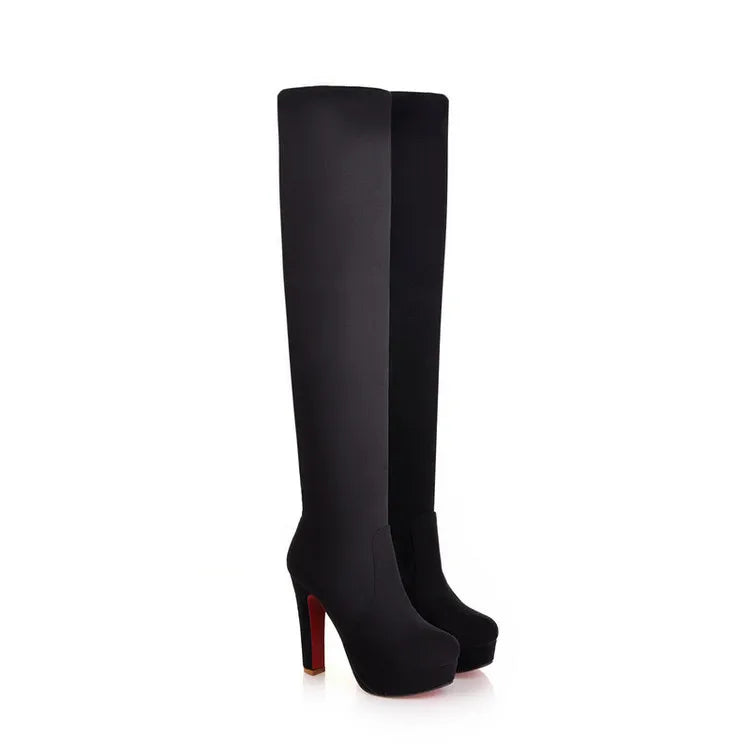 Step into Elegance: Winter Over-The-Knee High-Heel Platform Boots