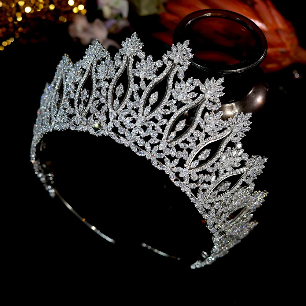 Luxury Big AAA Zirconia Bridal Crown Tiara – Baroque Headband Queen Crown Hair Accessories for Women, Wedding Jewelry Headdress