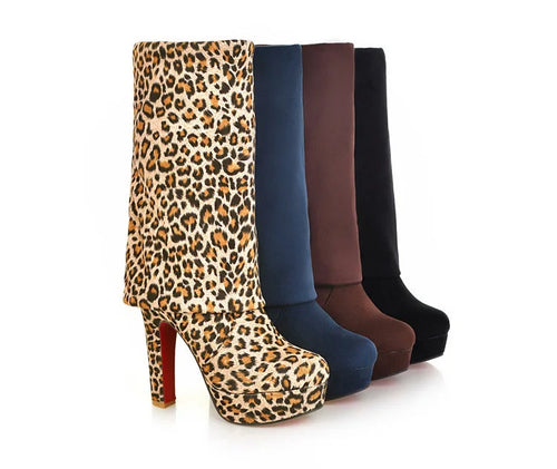 Load image into Gallery viewer, Step into Elegance: Winter Over-The-Knee High-Heel Platform Boots
