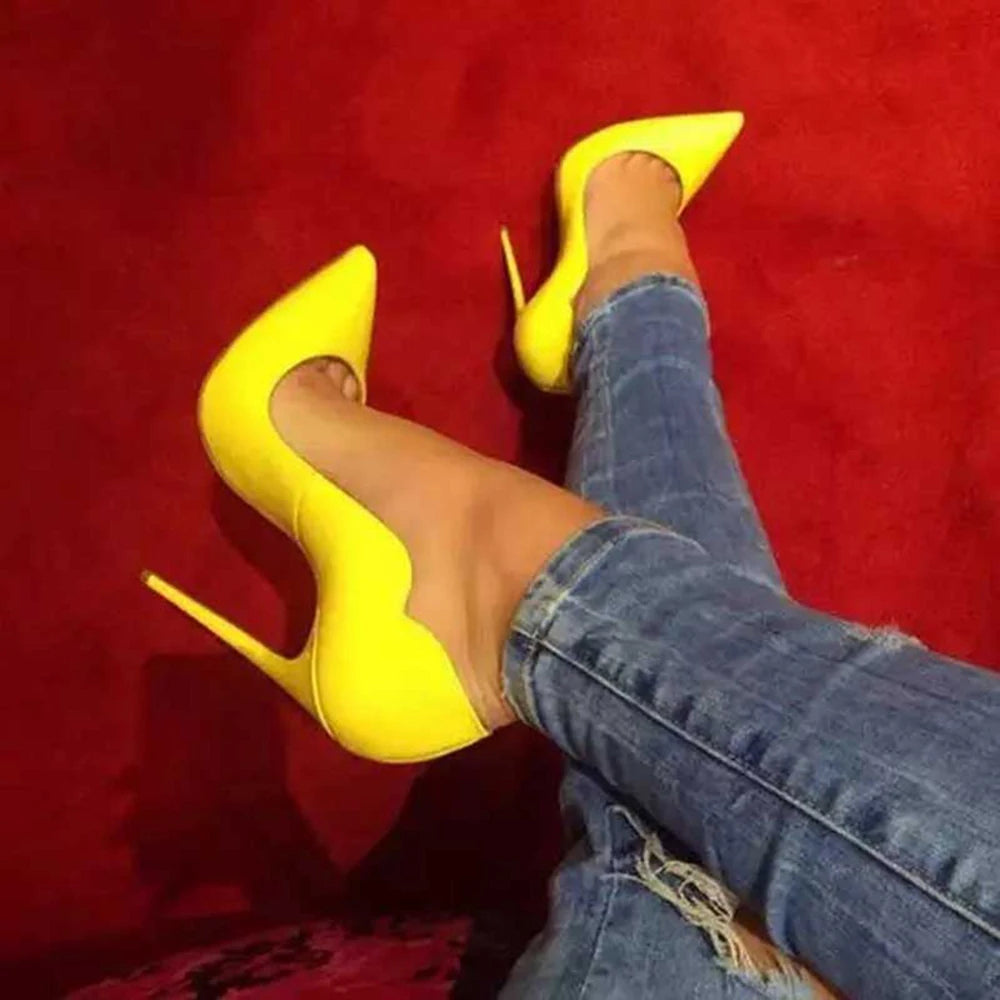 Curl Upper Patent Pointed Toe Stiletto Heels – Sexy Party & Club Dance Pumps for Women