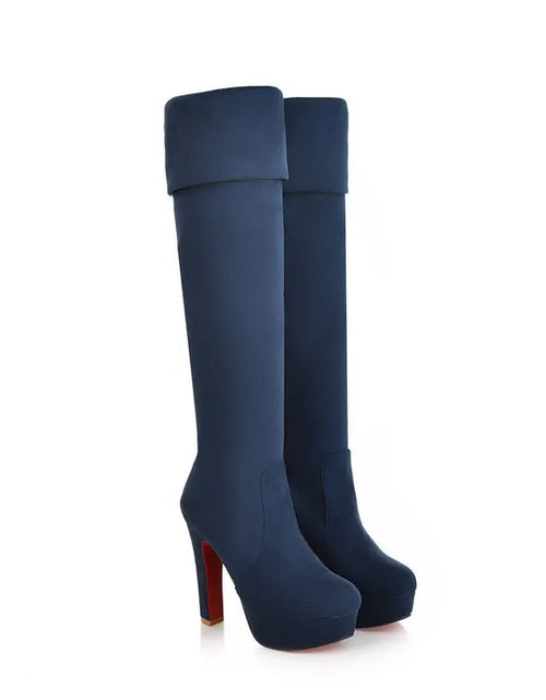 Load image into Gallery viewer, Step into Elegance: Winter Over-The-Knee High-Heel Platform Boots
