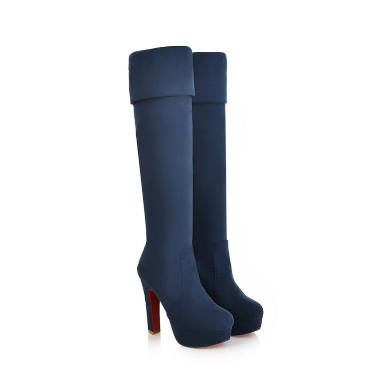 Step into Elegance: Winter Over-The-Knee High-Heel Platform Boots