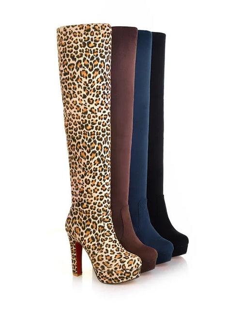 Load image into Gallery viewer, Step into Elegance: Winter Over-The-Knee High-Heel Platform Boots
