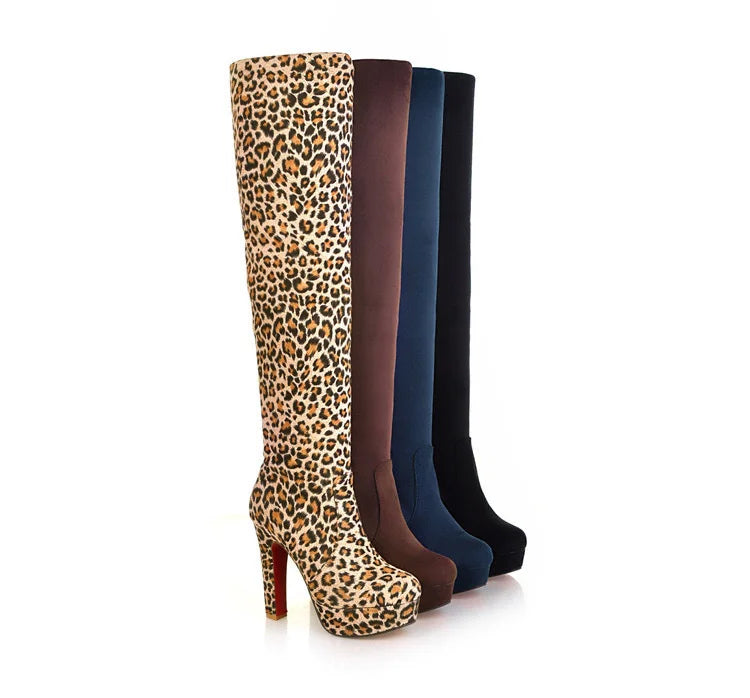 Step into Elegance: Winter Over-The-Knee High-Heel Platform Boots