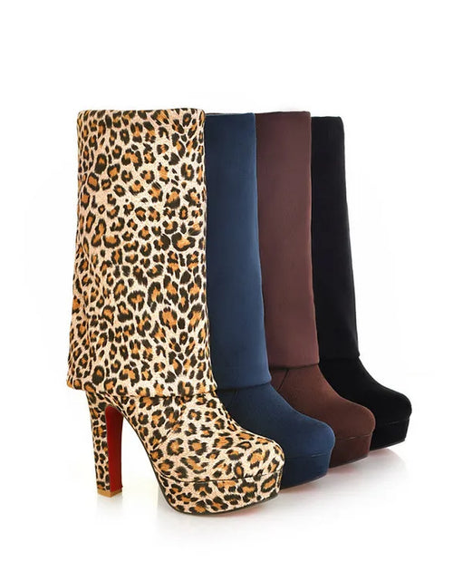 Load image into Gallery viewer, Step into Elegance: Winter Over-The-Knee High-Heel Platform Boots
