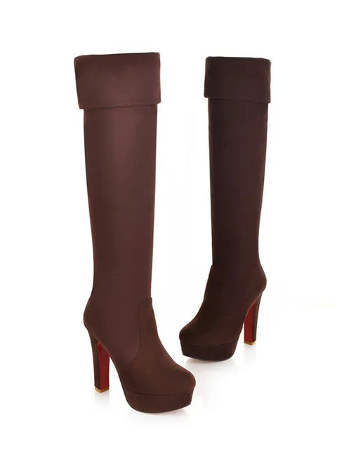 Load image into Gallery viewer, Step into Elegance: Winter Over-The-Knee High-Heel Platform Boots
