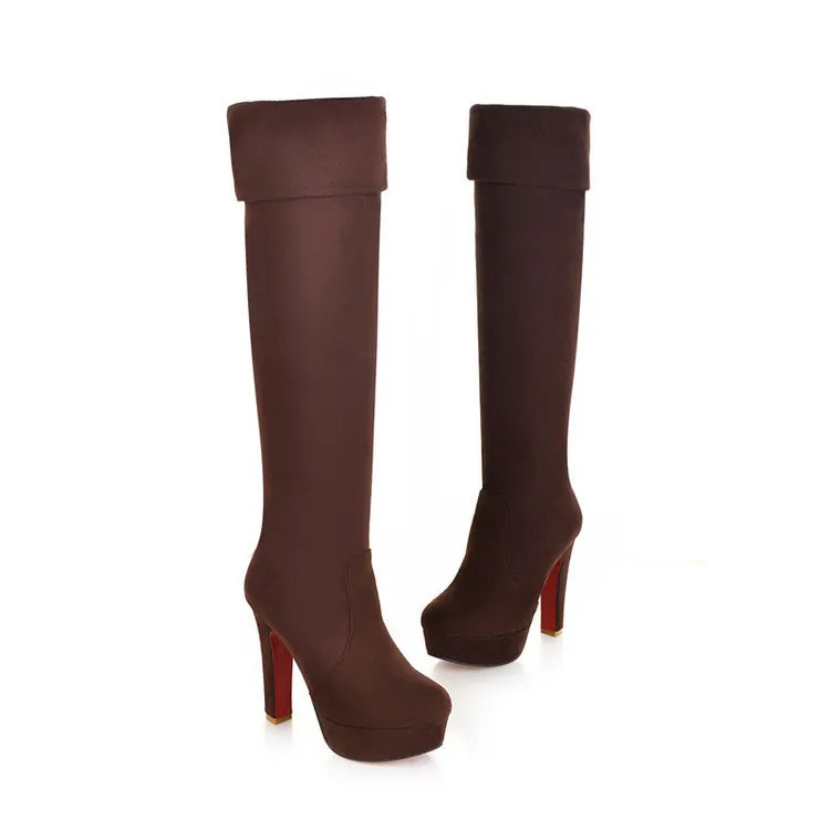 Step into Elegance: Winter Over-The-Knee High-Heel Platform Boots