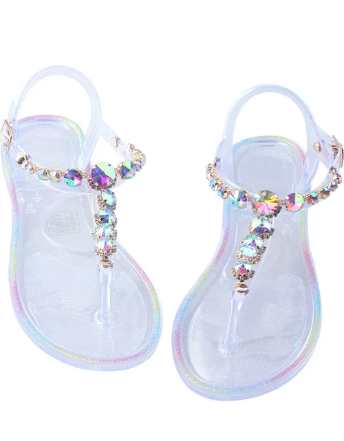 Load image into Gallery viewer, Crystal Clear Comfort: Summer Jelly Sandals with Sparkling Diamond Accents Wholesale
