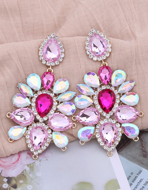 Load image into Gallery viewer, Boho Flower Tassel Earrings – Crystal Rhinestone Statement Jewelry for Women
