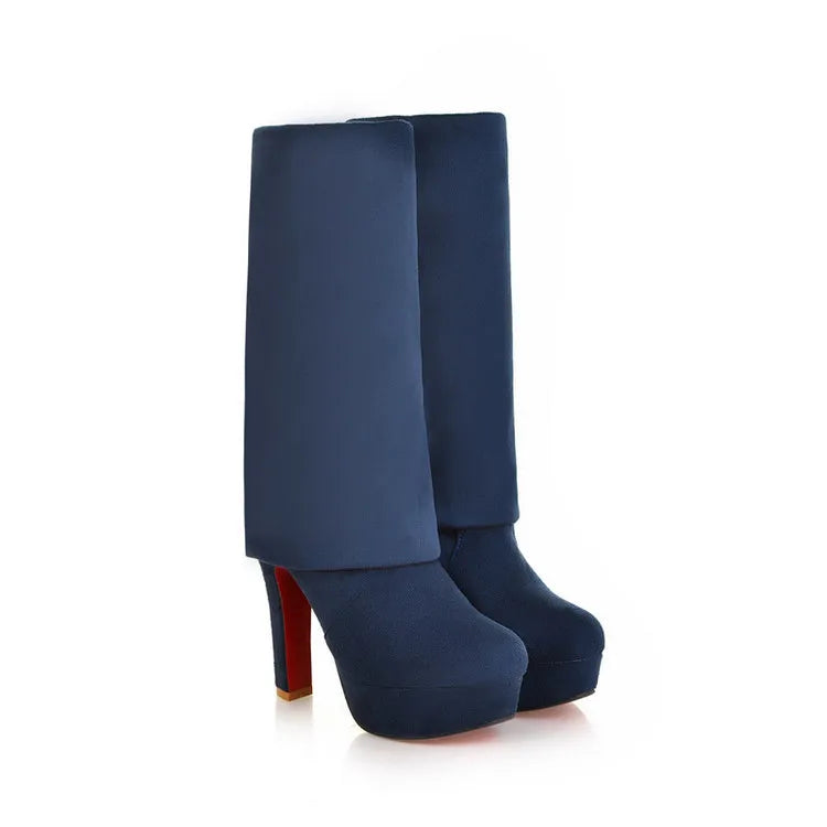 Step into Elegance: Winter Over-The-Knee High-Heel Platform Boots