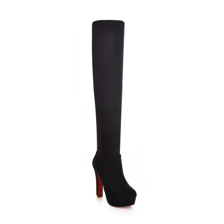 Step into Elegance: Winter Over-The-Knee High-Heel Platform Boots