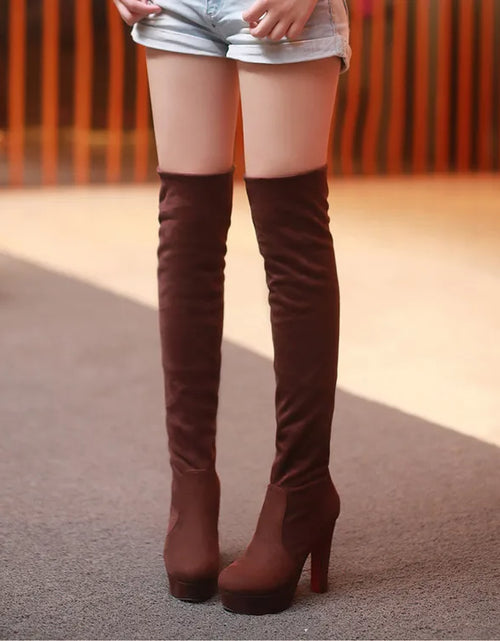 Load image into Gallery viewer, Step into Elegance: Winter Over-The-Knee High-Heel Platform Boots
