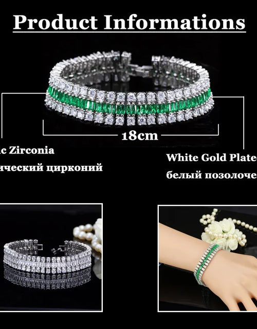 Load image into Gallery viewer, Sparkling Cubic Zirconia Geometric Link Chain Bracelet – Elegant Bridal &amp; Party Jewelry for Women
