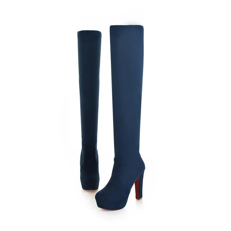 Step into Elegance: Winter Over-The-Knee High-Heel Platform Boots