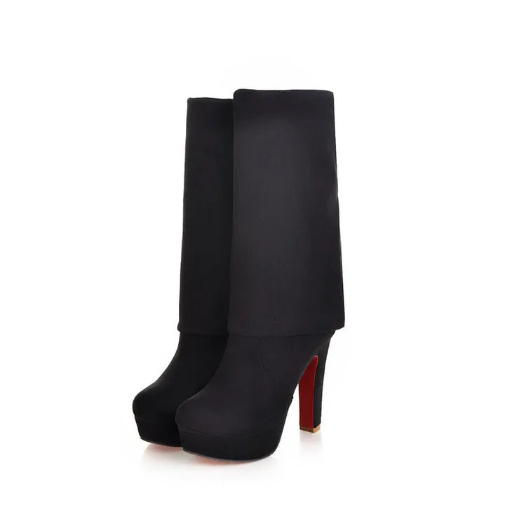 Step into Elegance: Winter Over-The-Knee High-Heel Platform Boots