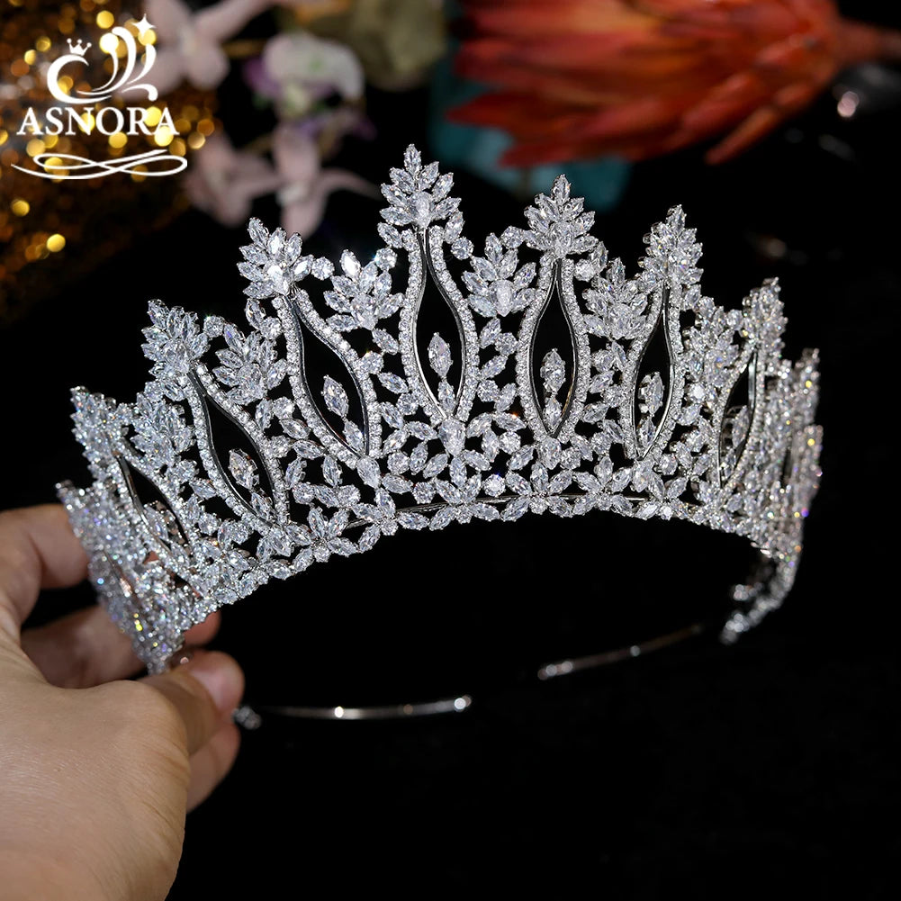 Luxury Big AAA Zirconia Bridal Crown Tiara – Baroque Headband Queen Crown Hair Accessories for Women, Wedding Jewelry Headdress