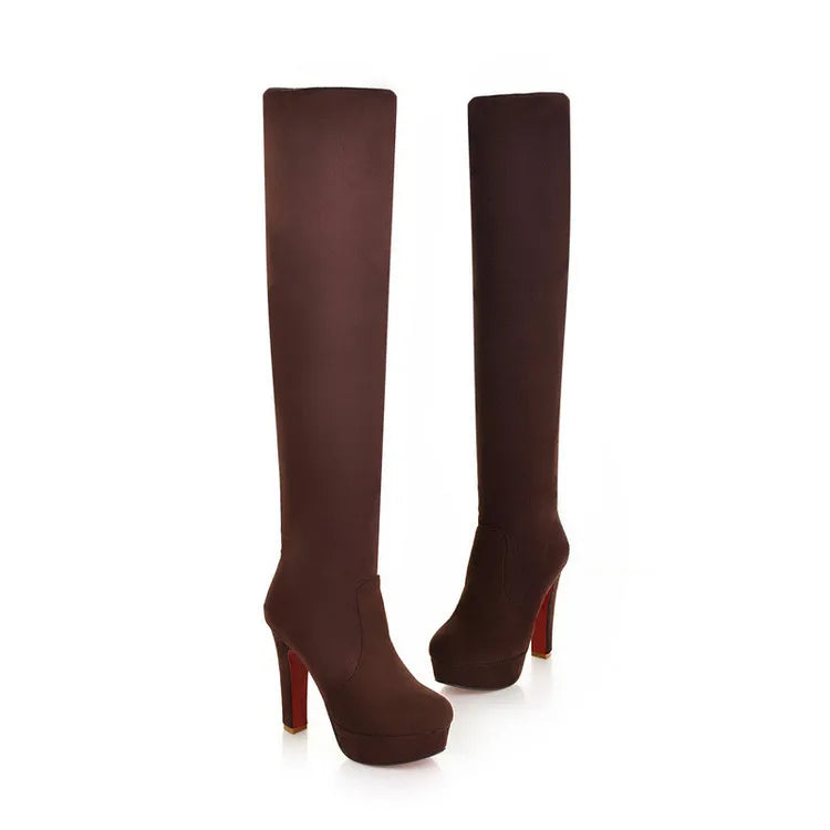 Step into Elegance: Winter Over-The-Knee High-Heel Platform Boots