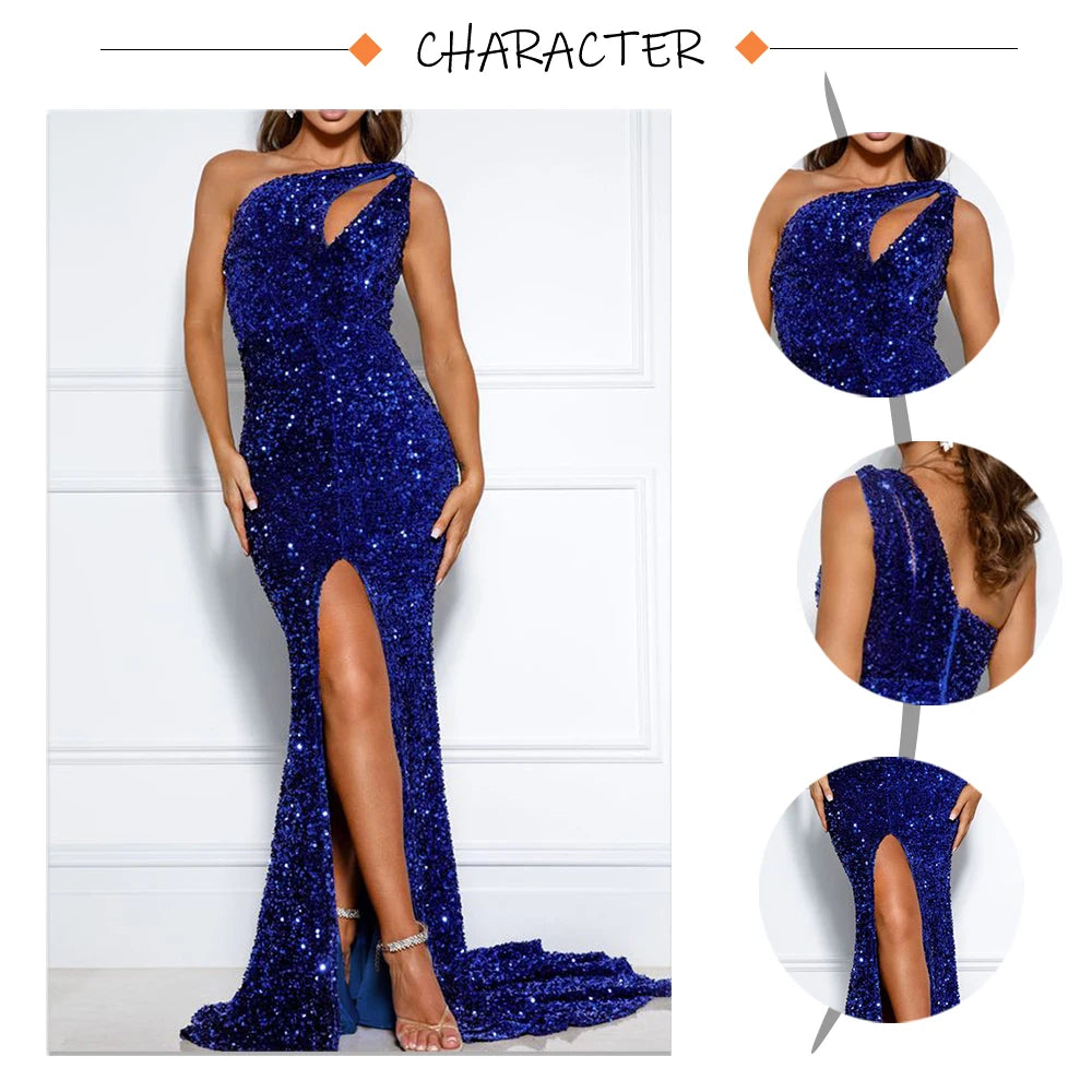 Show-Stopping: Sexy Cut-Out Sequin Bodycon Party Dress for Unforgettable Nights