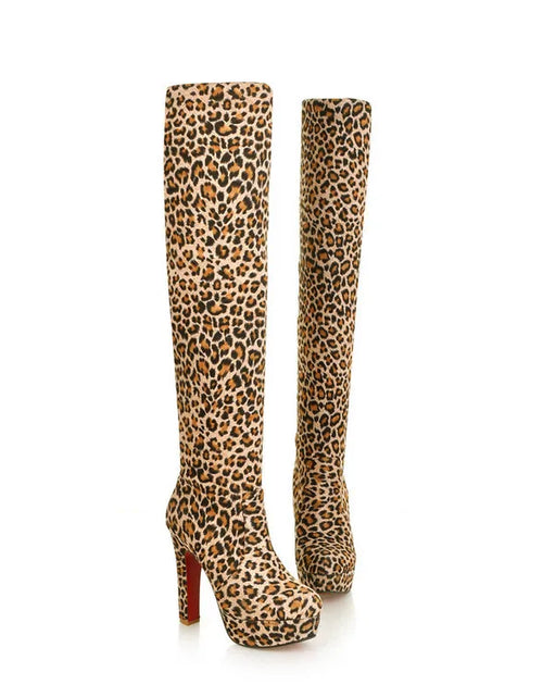 Load image into Gallery viewer, Step into Elegance: Winter Over-The-Knee High-Heel Platform Boots
