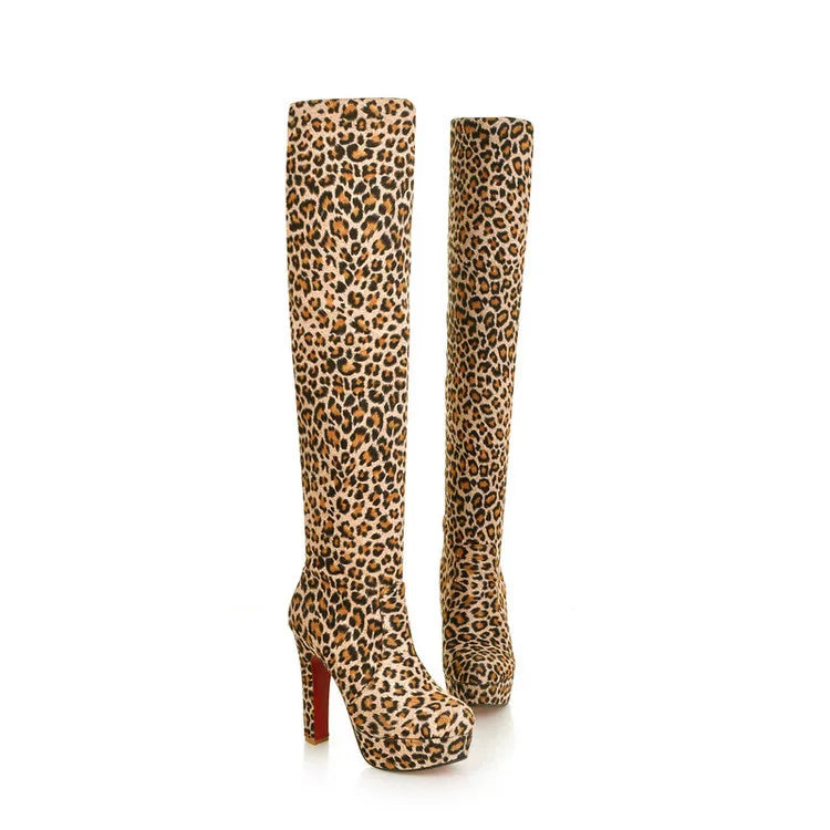 Step into Elegance: Winter Over-The-Knee High-Heel Platform Boots