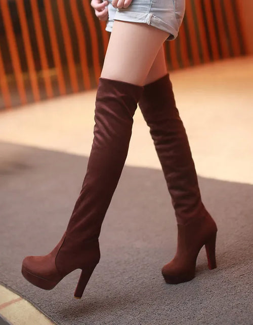 Load image into Gallery viewer, Step into Elegance: Winter Over-The-Knee High-Heel Platform Boots
