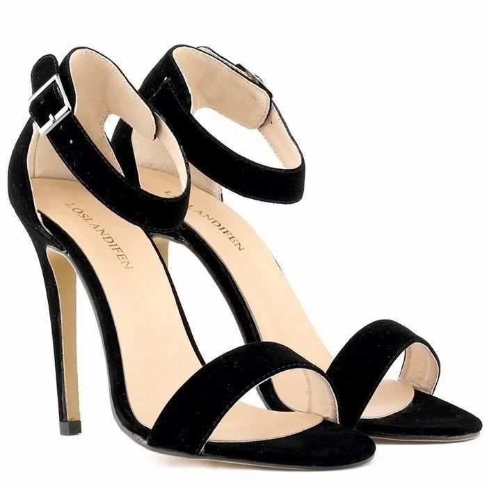 Classic Sexy Open Toe Ankle Strap Sandals – 11CM Stiletto Heel Wedding & Party Pumps for Women