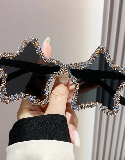 Load image into Gallery viewer, Luxury Diamond Star Shape Sunglasses Women Trends Rhinestone Shiny Sun Glasses Ladies Punk Rimless Style Eyewear
