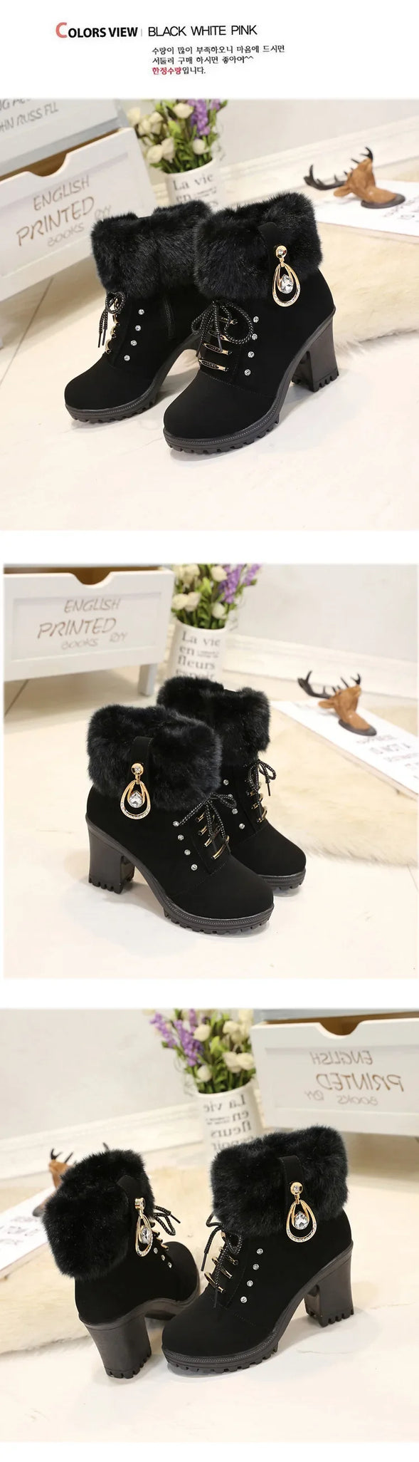 Elegant Suede High-Heel Platform Ankle Boots – Winter Must-Have