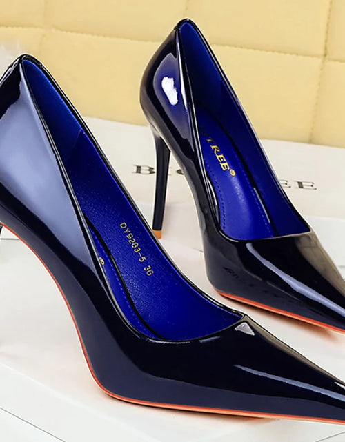 Load image into Gallery viewer, Timeless Elegance: 9.5cm Glossy Stiletto Heels for Every Occasion
