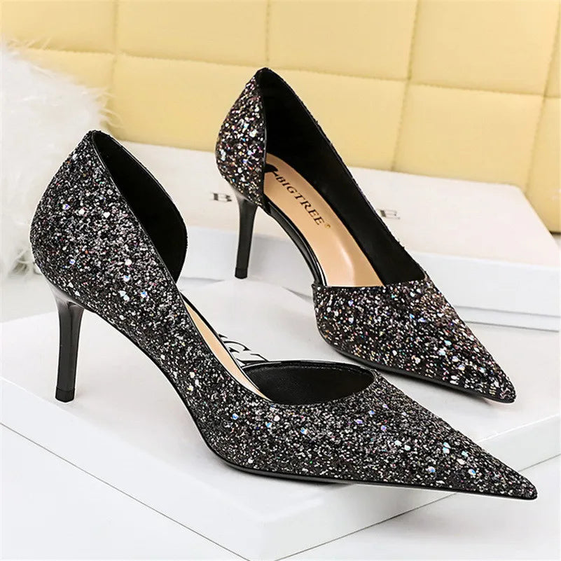 Elegant Sparkly Sequin Stiletto Pumps – Perfect Party Heels