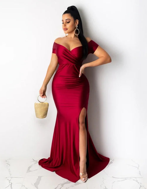 Load image into Gallery viewer, Timeless Elegance: Sexy Off-Shoulder V-Neck Mermaid Evening Dress for Women
