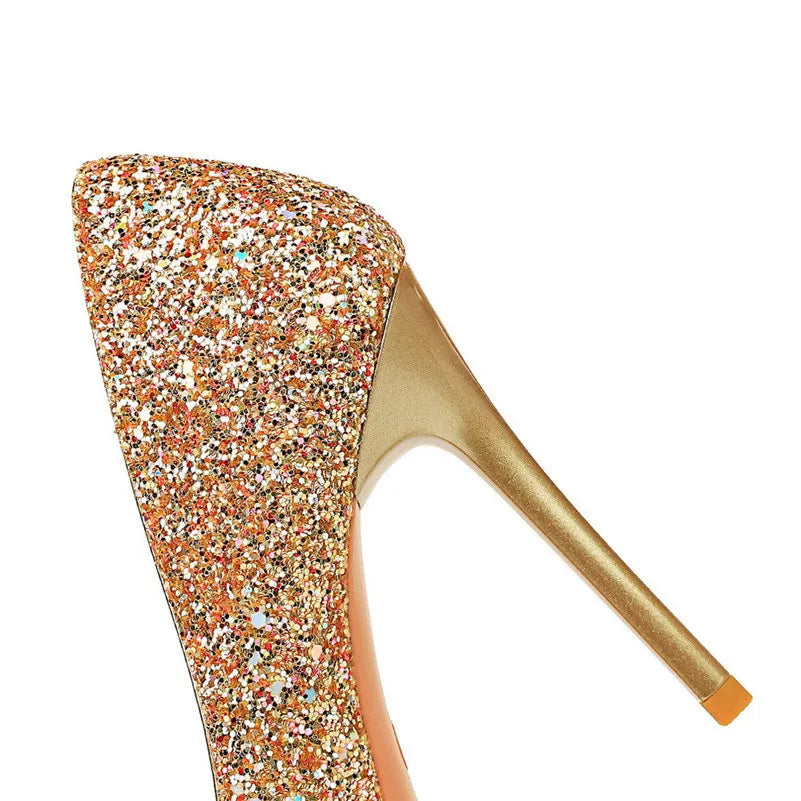 Elegant Sparkly Sequin Stiletto Pumps – Perfect Party Heels