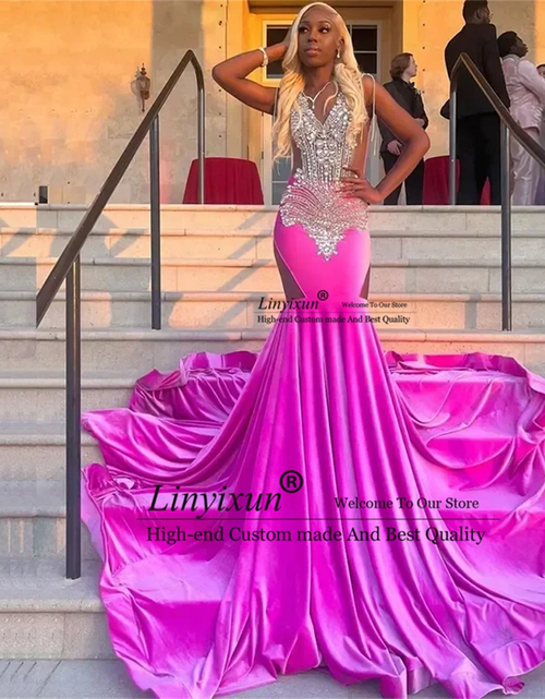 Load image into Gallery viewer, Radiant Siren: Sexy Mermaid Glitter Crystal Evening Gown
