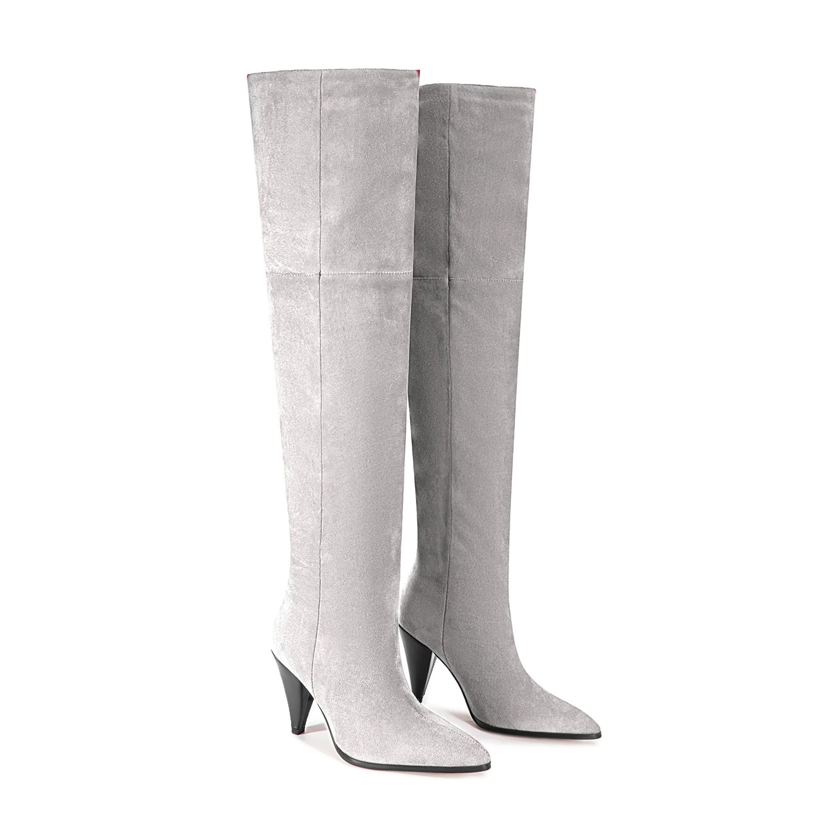 European and American Style Suede Tapered and Comfortable Sleeve Straight Over Knee Long Boots for Women's Fashion Runway Boots