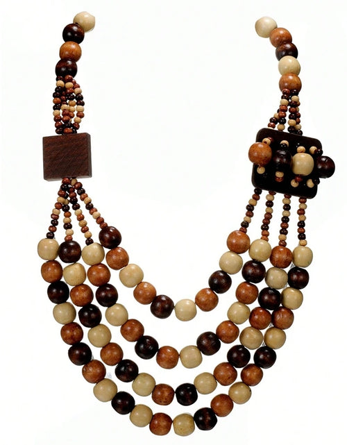 Load image into Gallery viewer, African Ethnic Jewelry Handmade Wooden Bead Beaded Statement Necklace For Women Party Accessories
