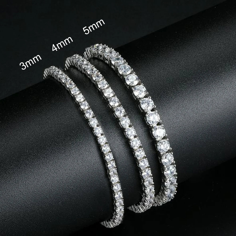 Dainty Full Moissanite Tennis Bracelet 18k Gold Plated 925 Sterling Silver D Color Lab Created Diamond Bracelet for Women Men