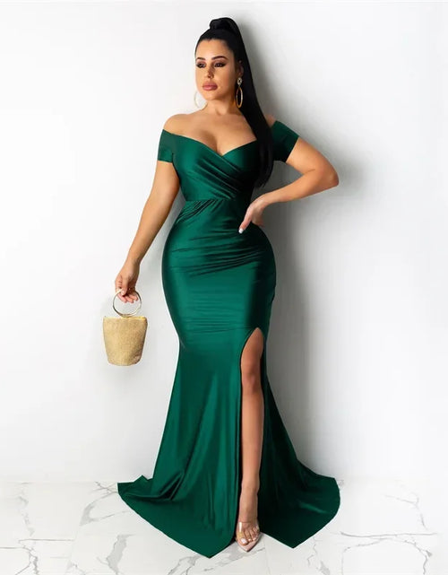 Load image into Gallery viewer, Timeless Elegance: Sexy Off-Shoulder V-Neck Mermaid Evening Dress for Women
