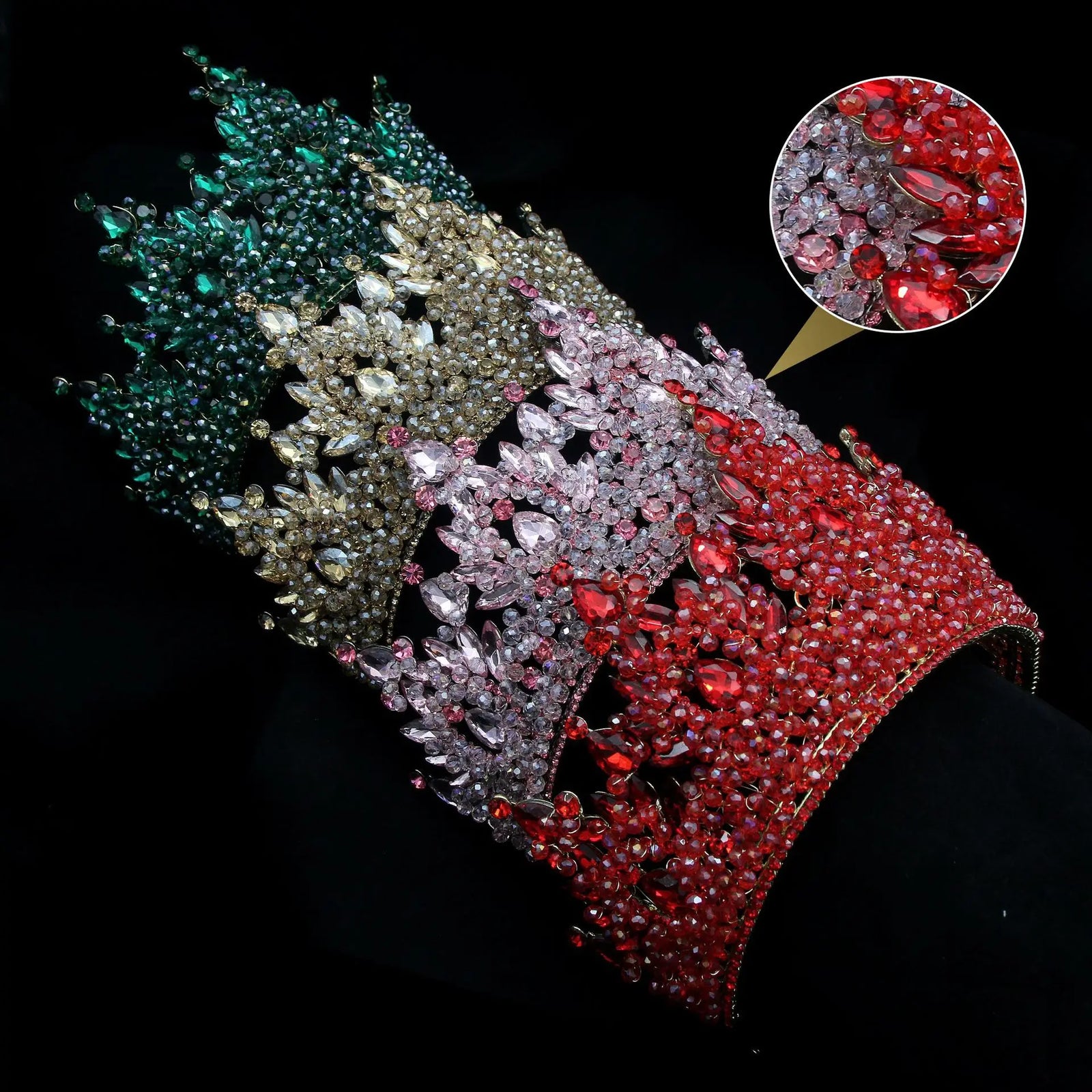 Large Multicolor Bride Crown – Elegant Alloy Wedding Headdress Crown & Bridal Hair Accessories